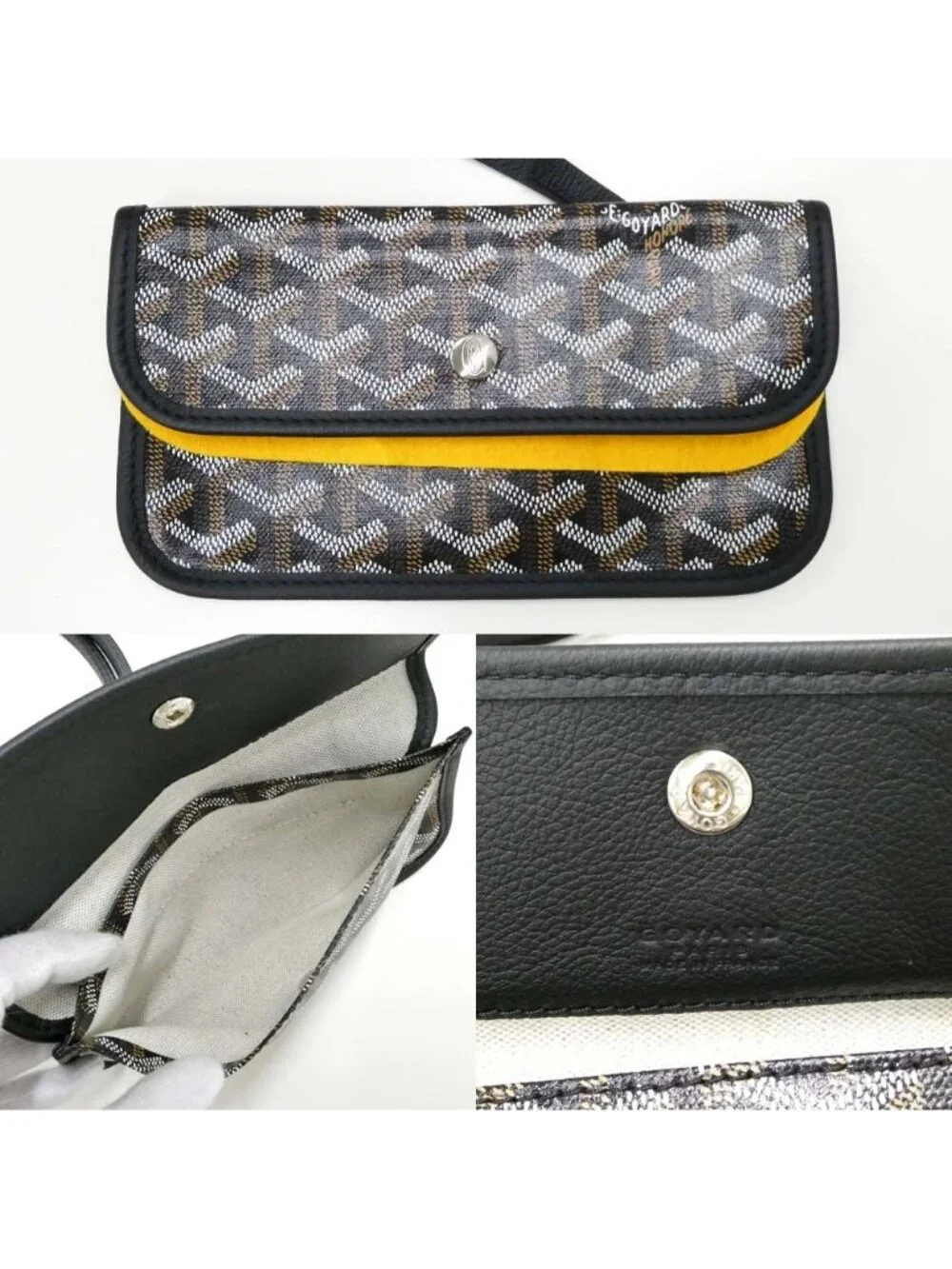 Goyard Saint Louis PM Black Tote Din Canvas Leather with Clip